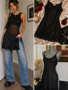 Victoria’s Secret Y2K Sexy Sheer Open Side Slip Dress Lingerie - Sz Medium
